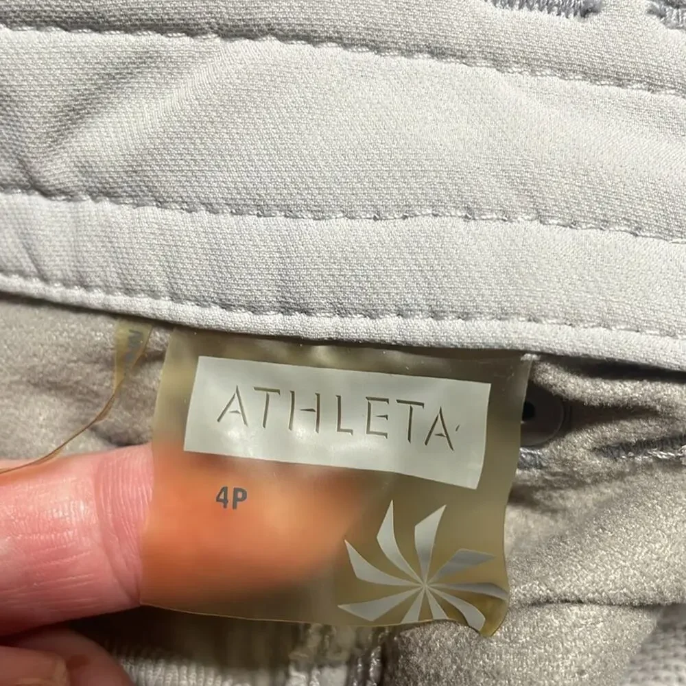 Athleta Tear Away B4 You Play Skirt Gray Zip Pockets Drawstring 4 Petite - Picture 7 of 8